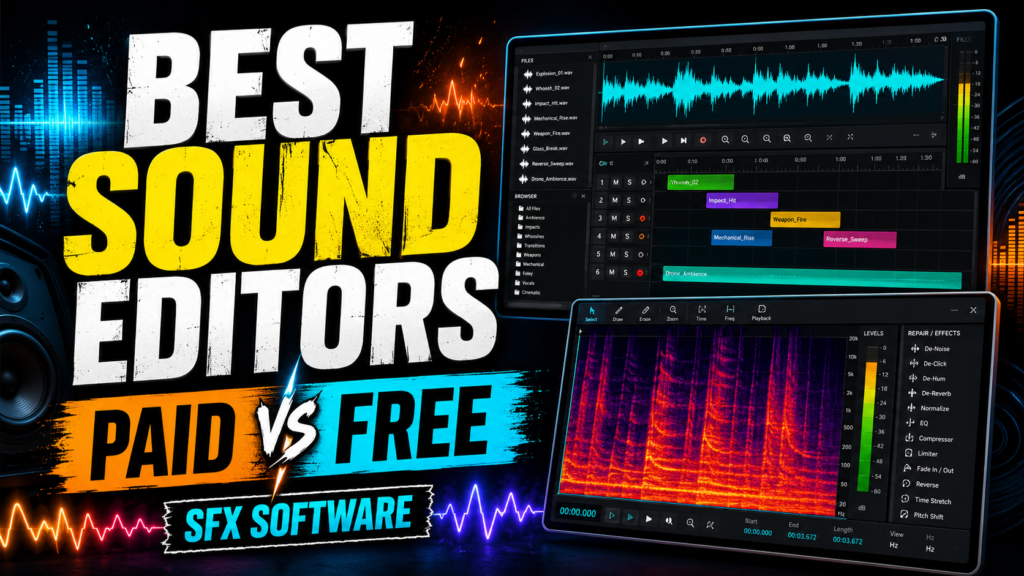 Melhor software para editar efeitos sonoros: ferramentas de pagamento pagas versus gratuitas e de código aberto